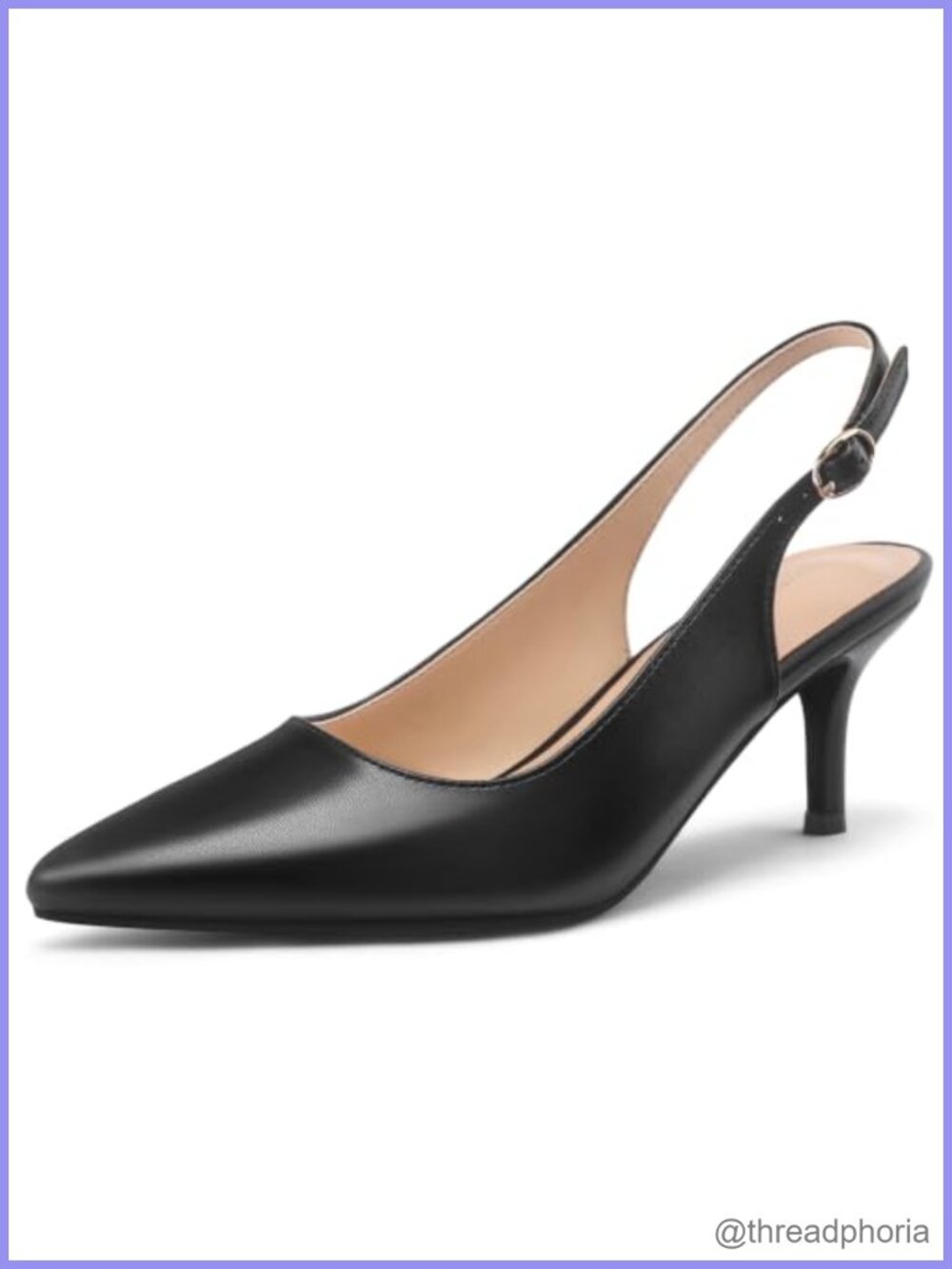 Womens Slingback Kitten Heels Closed Pointy Toe Pumps